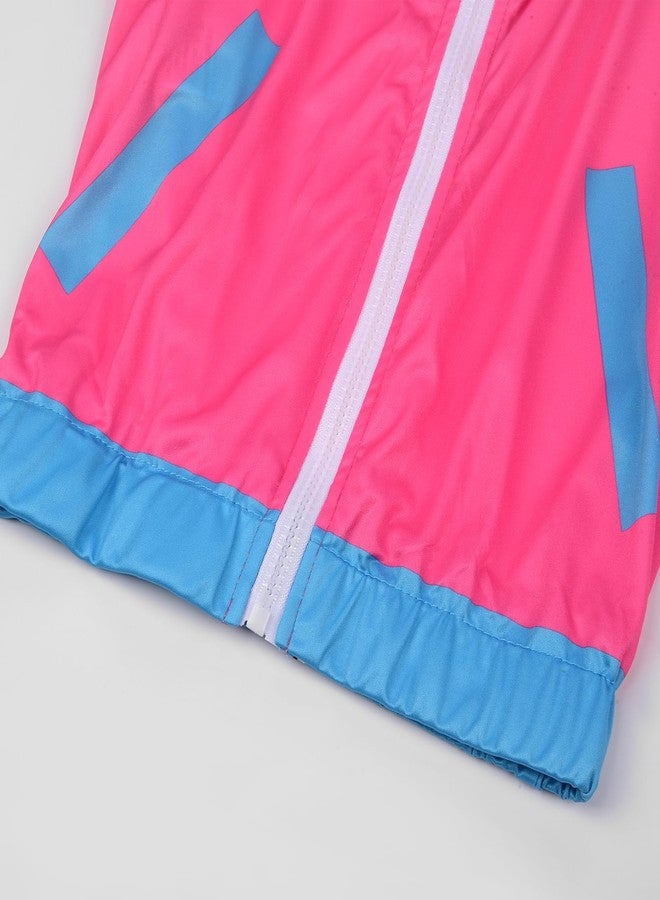 JerrisApparel Boys Girls 80s 90s Neon Tracksuit Kids Hip Hop Costume Retro Dance Sportswear Top Pants Sets Outfit (Pink, Medium/8-10 Years) - Image 5